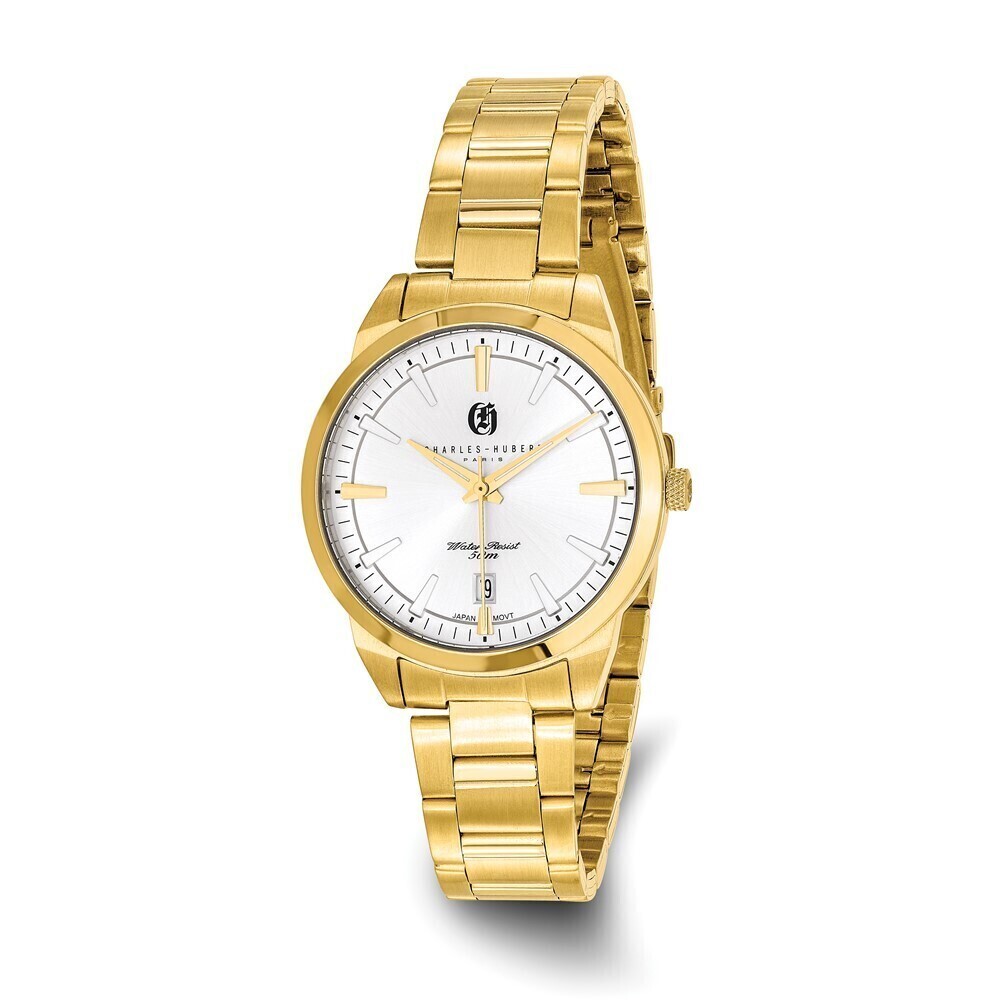 Kazi Luxury Ladies Charles Hubert IP-Plated Stainless Steel Silver-tone Dial